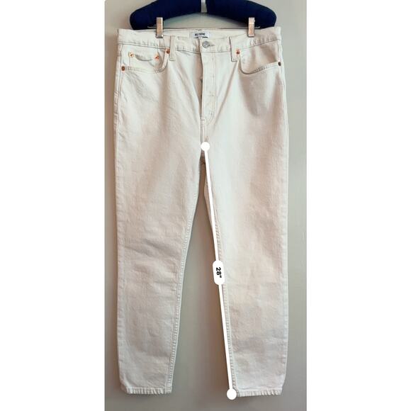 RE/DONE Orginal retro  90s High Rise Ankle Crop in Vintage White 31 (US L 8/10) - Picture 7 of 10
